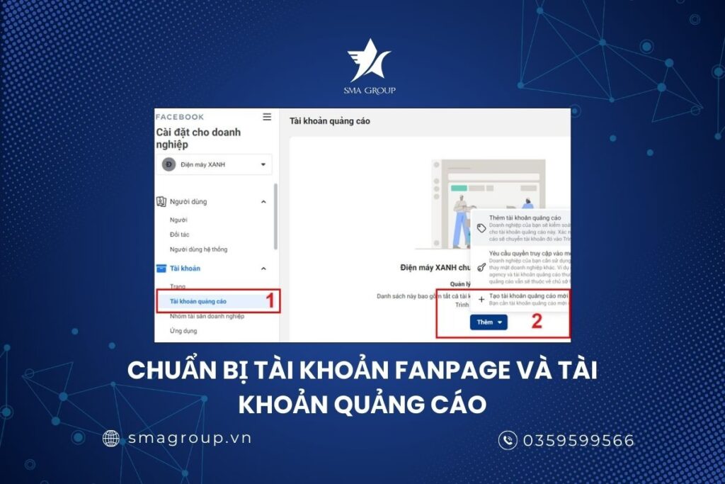 Chuẩn bị Fanpage và tài khoản quảng cáo