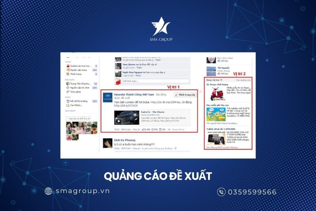 Quảng cáo Facebook Ads được đề xuất