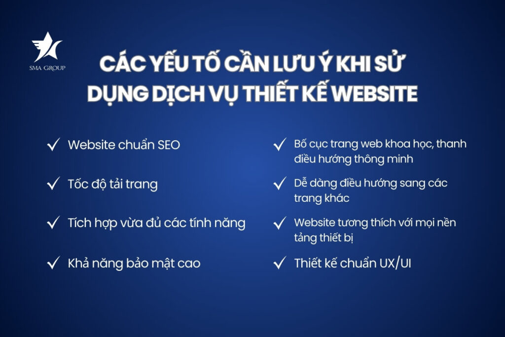 Các yếu tố cần lưu ý khi sử dụng dịch vụ thiết kế website