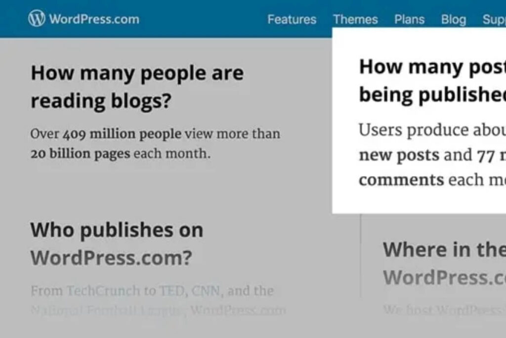 Theo như báo cáo phân tích dữ liệu từ WordPress cho thấy 70 triệu bài đăng mới xuất hiện mỗi tháng.