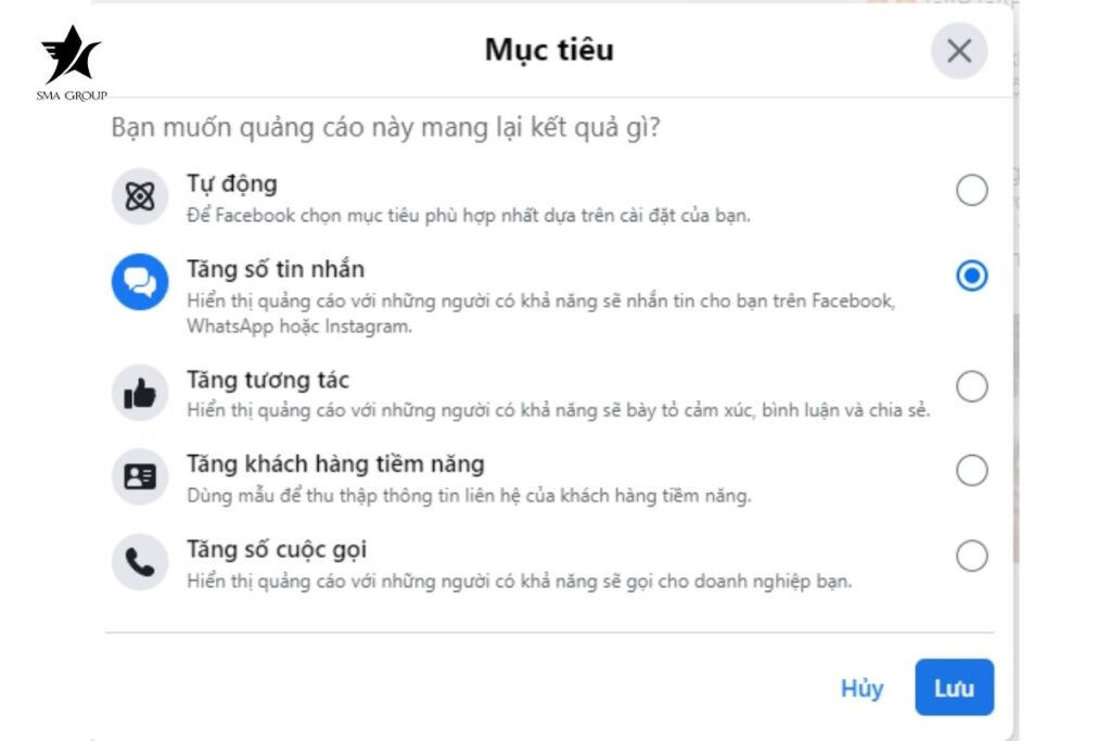  Mục tiêu: Tùy vào mục đích, bạn có thể chọn các mục tiêu phù hợp khác nhau.