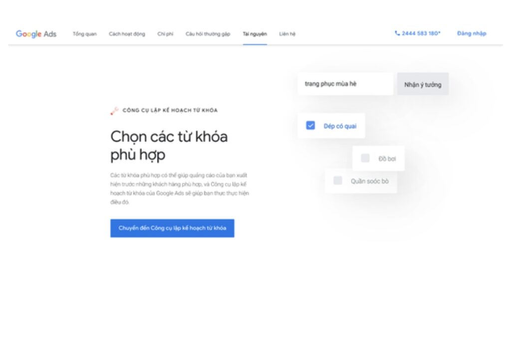 Bước 1: Truy cập vào công cụ Keyword Planner